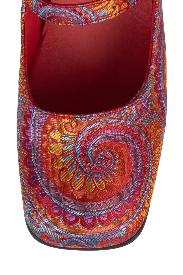 Women Jeffrey Campbell Pump MONSIEUR Blue Paisley