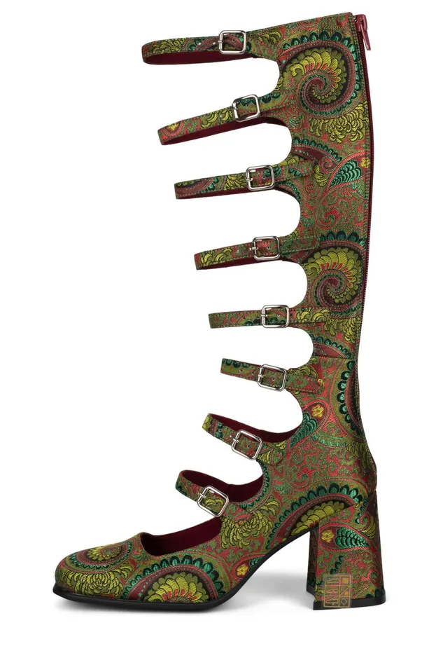 Women Jeffrey Campbell Pump MONSIEUR Blue Paisley
