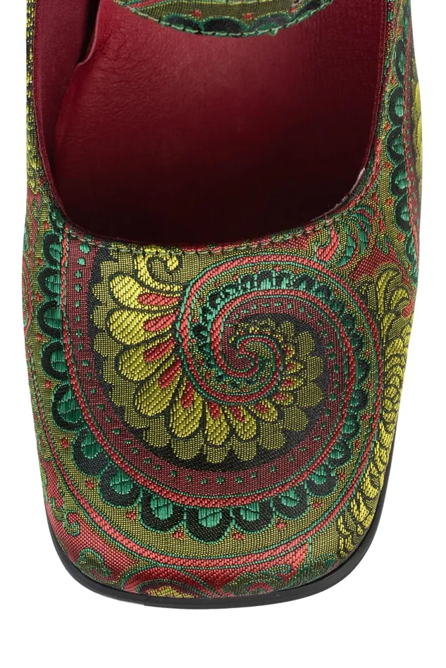 Women Jeffrey Campbell Pump MONSIEUR Blue Paisley