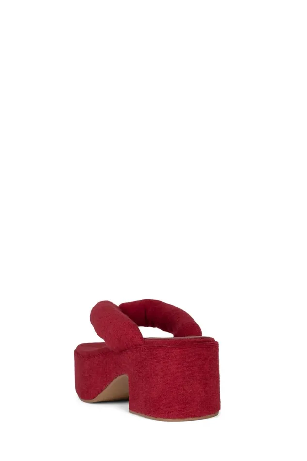 Women Jeffrey Campbell Sandal LUAU2 Pink Stripe Terrycloth