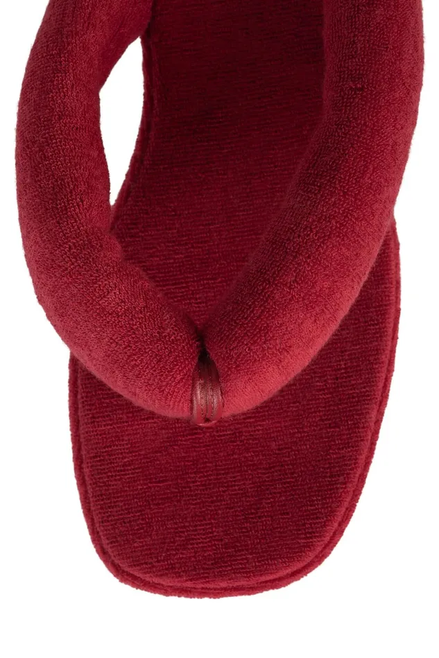 Women Jeffrey Campbell Sandal LUAU2 Pink Stripe Terrycloth