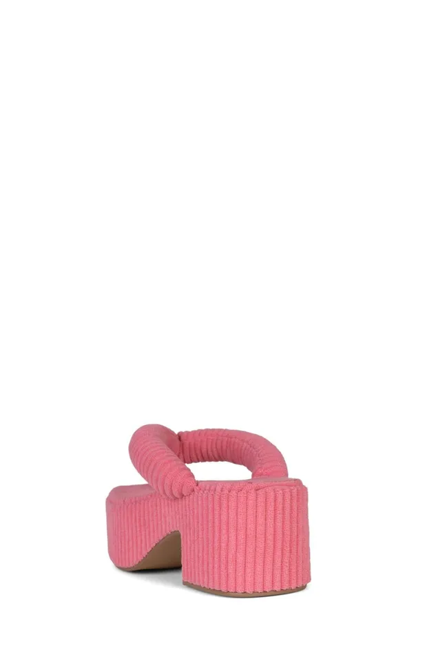 Women Jeffrey Campbell Sandal LUAU2 Pink Stripe Terrycloth