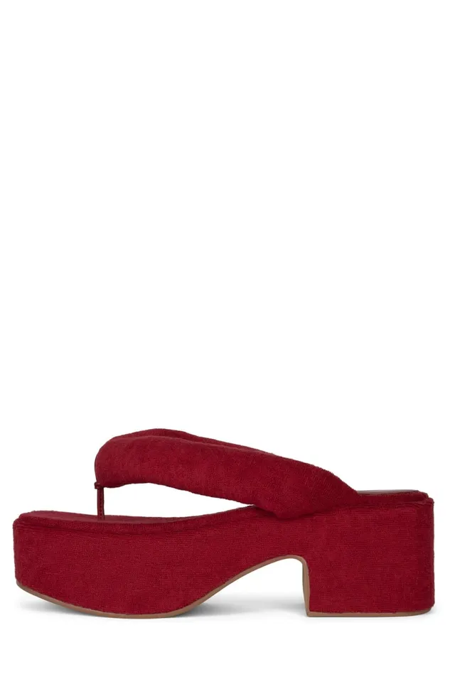 Women Jeffrey Campbell Sandal LUAU2 Pink Stripe Terrycloth