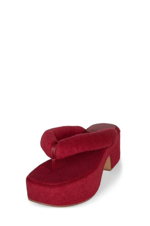 Women Jeffrey Campbell Sandal LUAU2 Pink Stripe Terrycloth