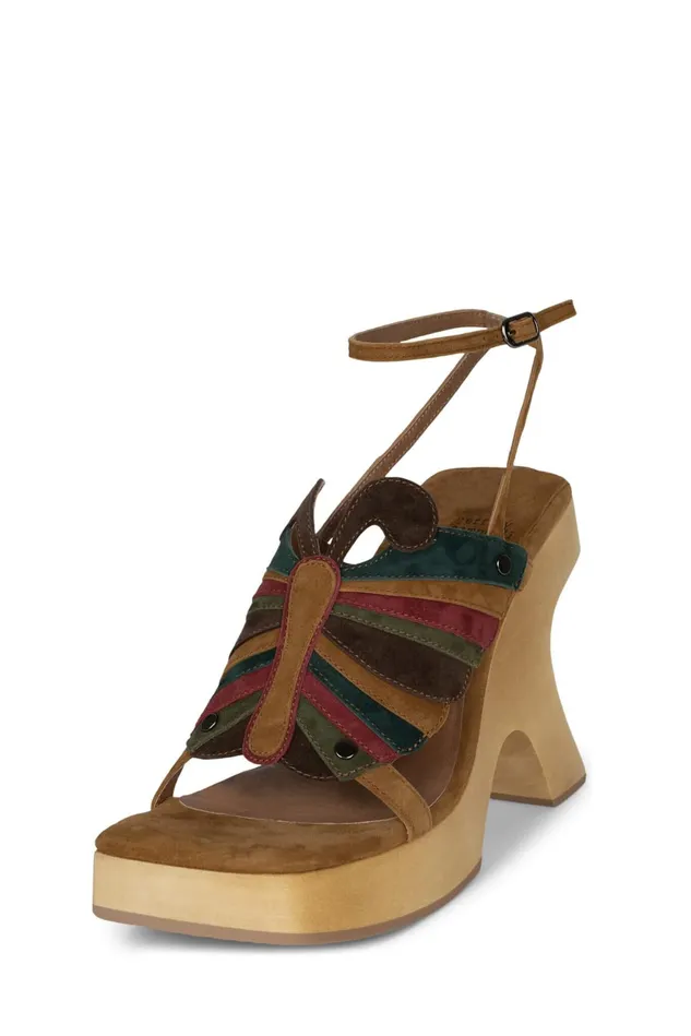 Women Jeffrey Campbell Sandal MORPHO Pink Lilac Suede Multi