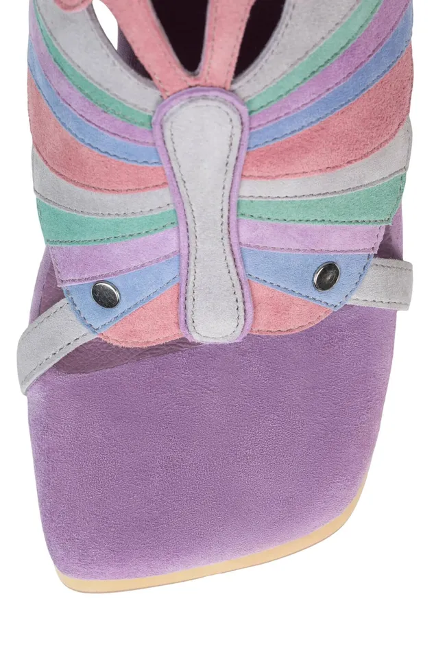 Women Jeffrey Campbell Sandal MORPHO Pink Lilac Suede Multi