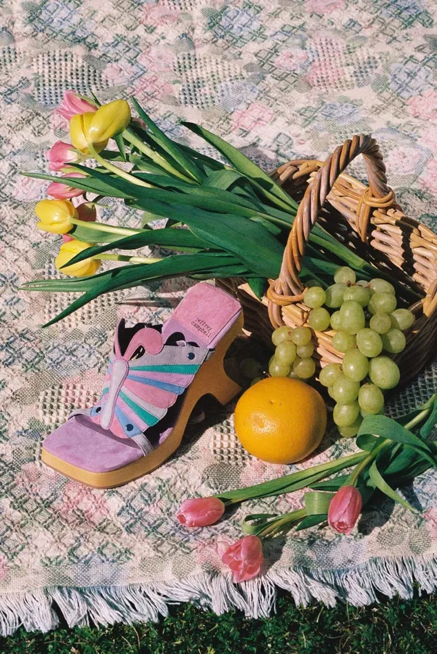 Women Jeffrey Campbell Sandal MORPHO Pink Lilac Suede Multi