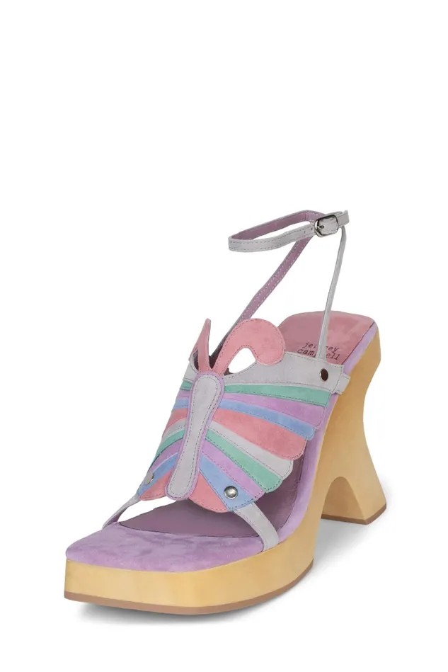 Women Jeffrey Campbell Sandal MORPHO Pink Lilac Suede Multi