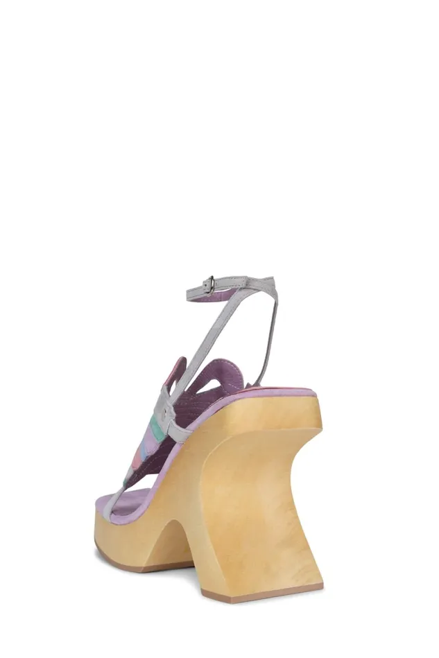Women Jeffrey Campbell Sandal MORPHO Pink Lilac Suede Multi