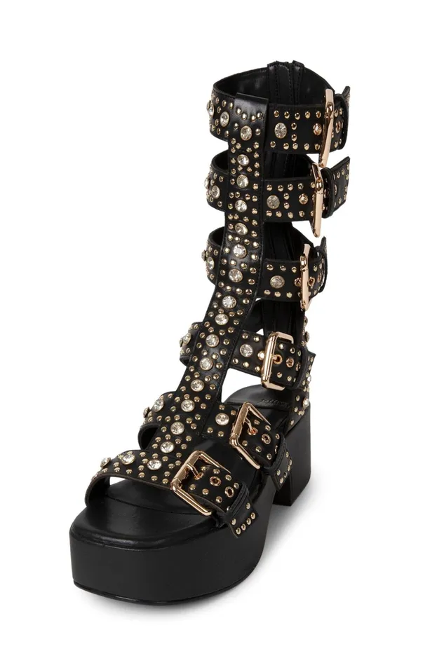 Women Jeffrey Campbell Sandal RAMONES Black Gold