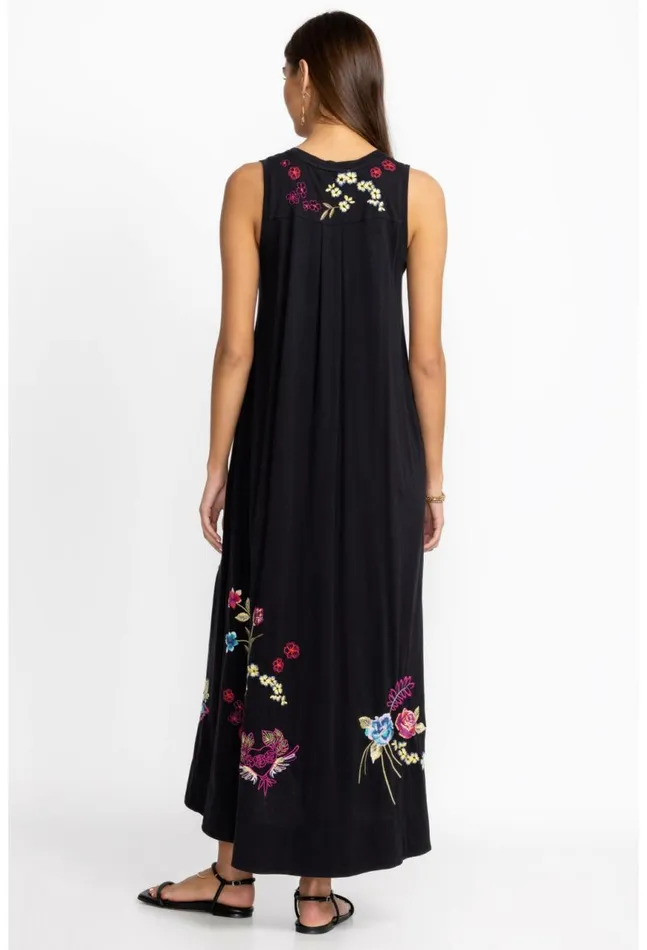 Women Jessi Knit VNeck Maxi Dress Black Johnny Was Dresses
