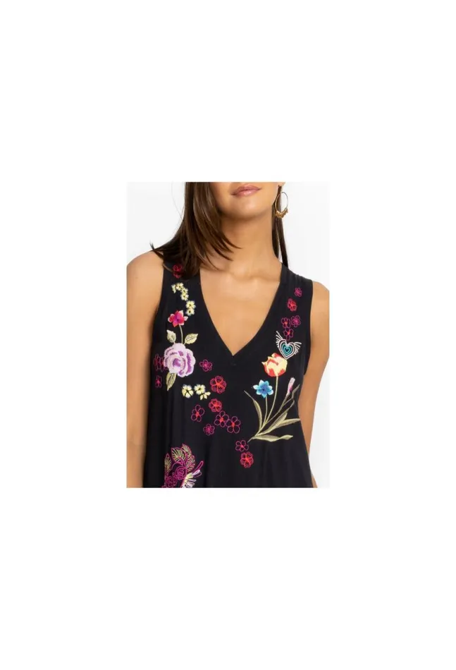 Women Jessi Knit VNeck Maxi Dress Black Johnny Was Dresses