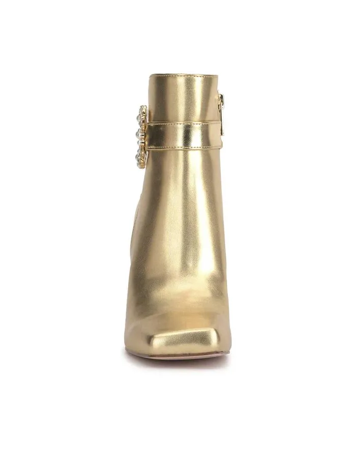 Women Jessica Simpson Boots and Booties Luminna Block Heeled Bootie In Gold