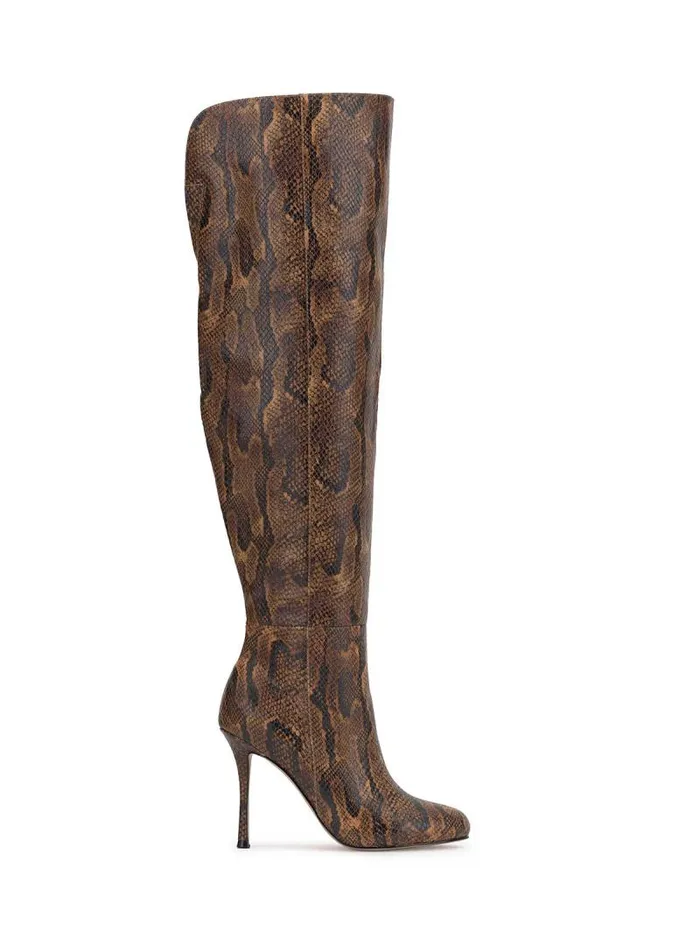 Women Jessica Simpson Boots and Booties Nicolosi Over The Knee Boot In Sand Snake Women Jessica Simpson Boots and Booties Nicolosi Over The Knee Boot In Sand Snake