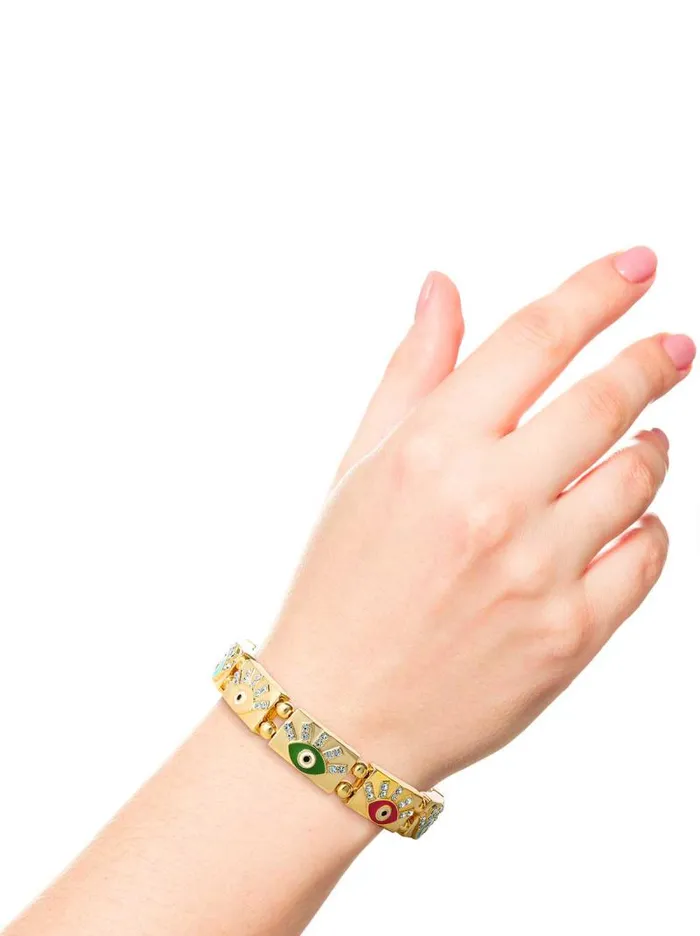 Women Jessica Simpson Bracelets Evil Eye Stretch Bracelet