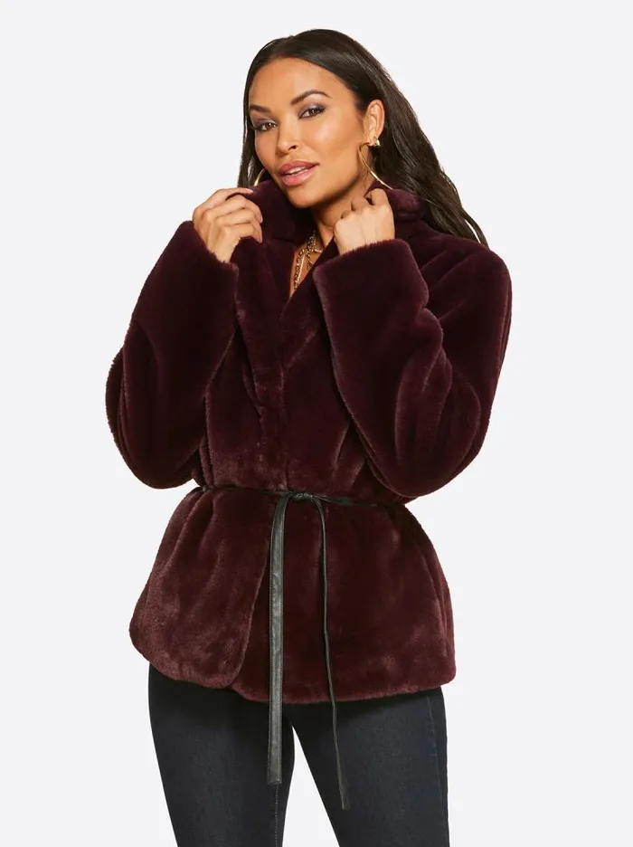Women Jessica Simpson Jackets Blazers and Kimonos Sire Jacket In Winetasting