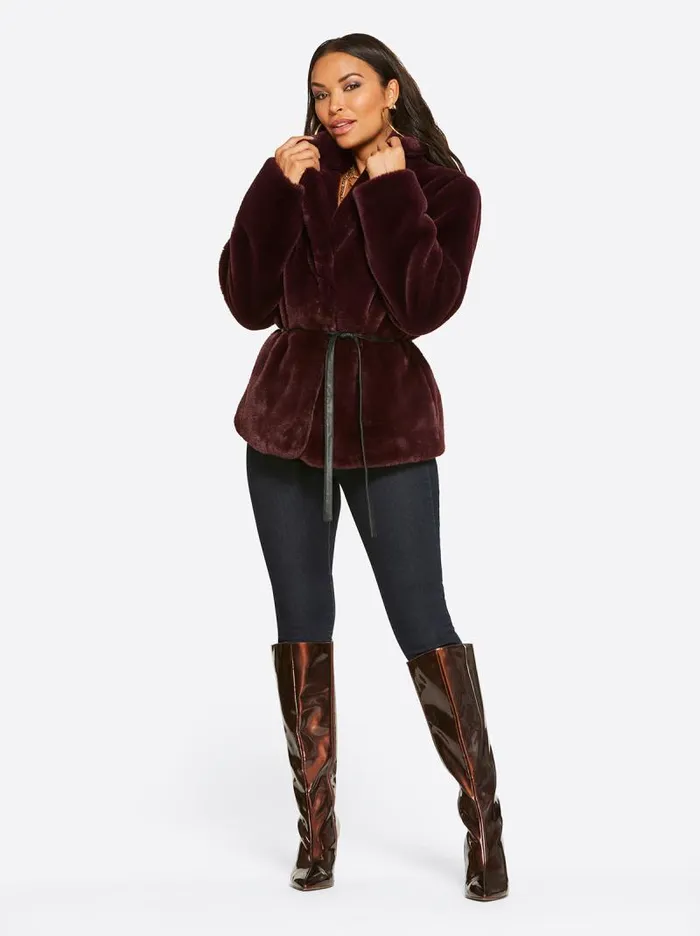 Women Jessica Simpson Jackets Blazers and Kimonos Sire Jacket In Winetasting