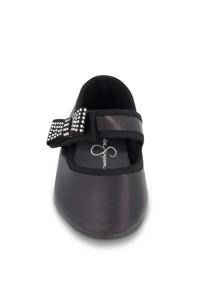 Women Jessica Simpson Kids Toddler Amy Crystal Bow Ballet Flat In Black