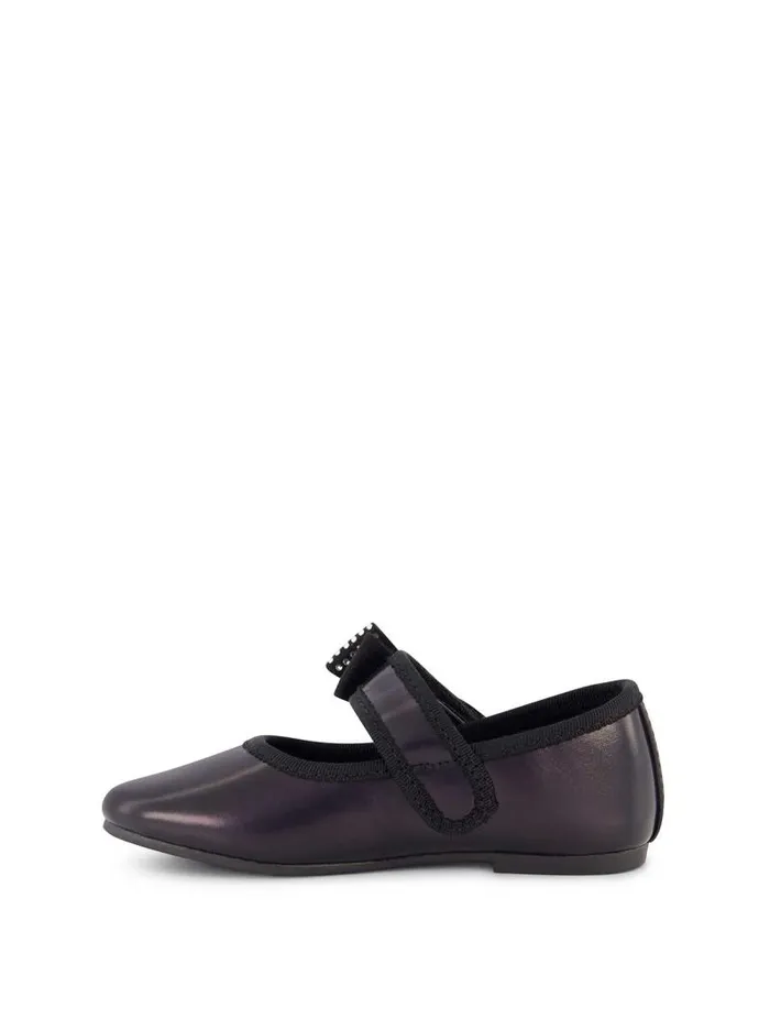 Women Jessica Simpson Kids Toddler Amy Crystal Bow Ballet Flat In Black