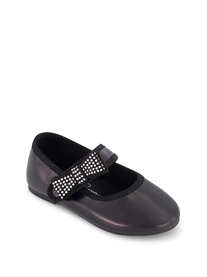 Women Jessica Simpson Kids Toddler Amy Crystal Bow Ballet Flat In Black