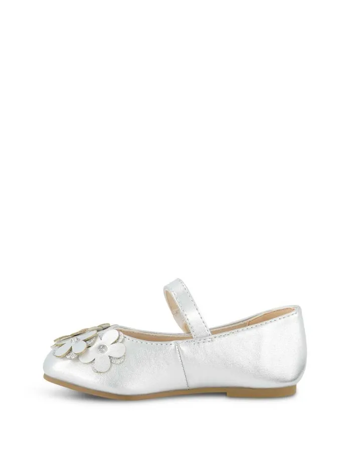 Women Jessica Simpson Kids Toddler Amy Petal Ballet Flat In Silver