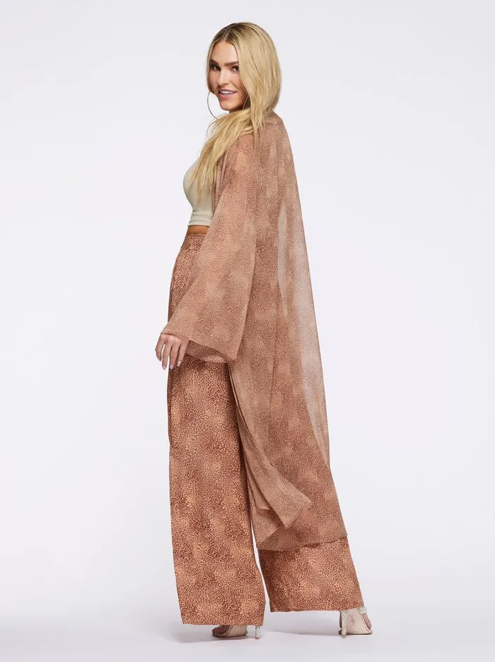 Women Jessica Simpson Tops and Tees Blaine Kimono In Winding Leopard