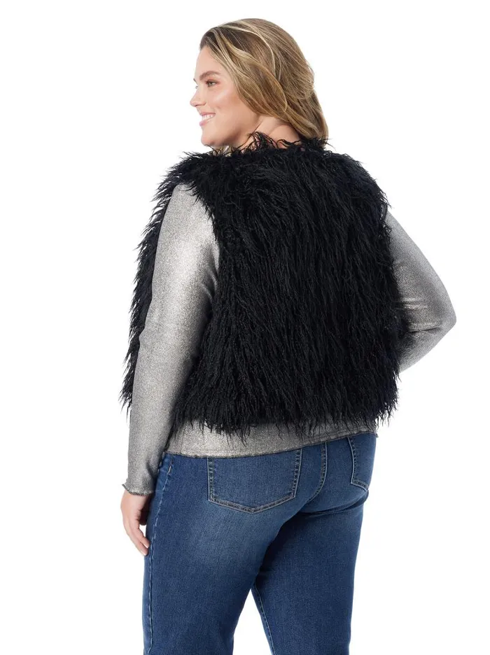 Women Jessica Simpson Tops and Tees Fur Vest In Anthracite