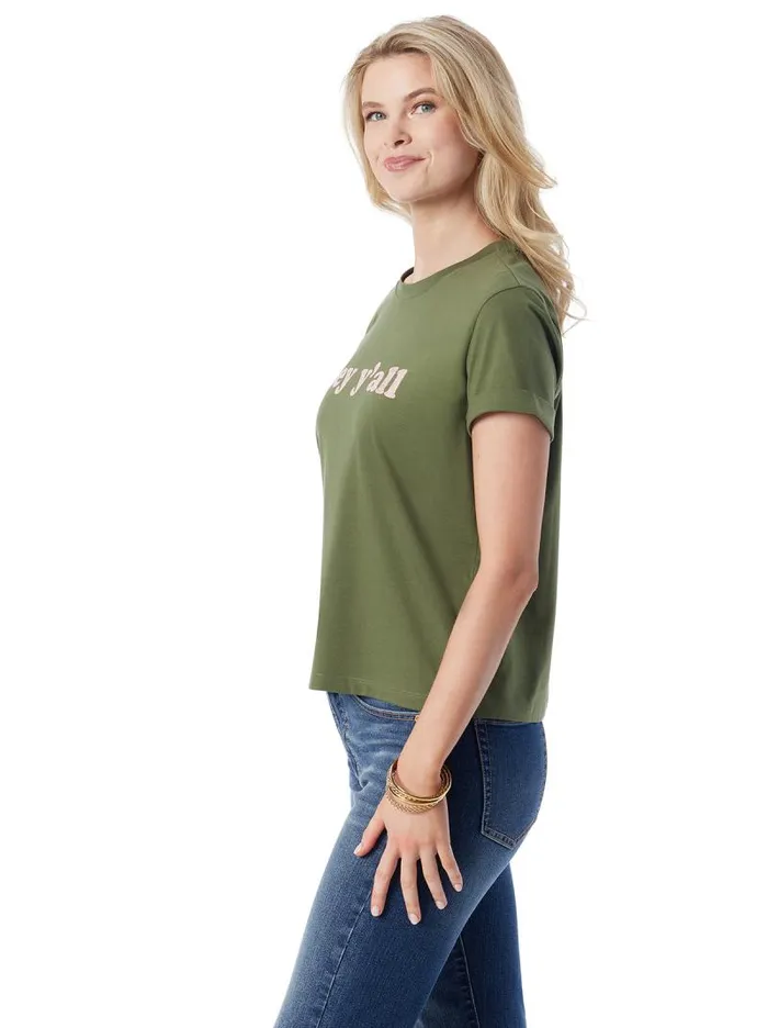 Women Jessica Simpson Tops and Tees Ike Tee In Bronze Green