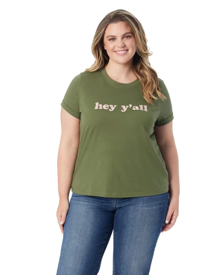 Women Jessica Simpson Tops and Tees Ike Tee In Bronze Green
