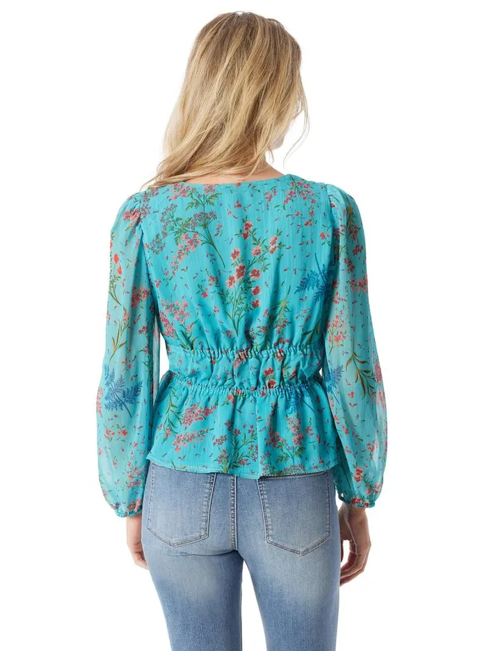 Women Jessica Simpson Tops and Tees Marjani Top In BalticField Floral