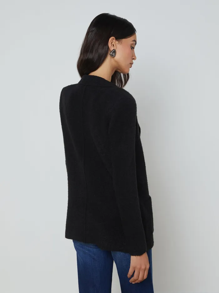 Women L039Agence Blazers and Jackets New Eileen Knit Boyfriend Blazer Blackcrystal Women L039Agence Blazers and Jackets New Eileen Knit Boyfriend Blazer Blackcrystal