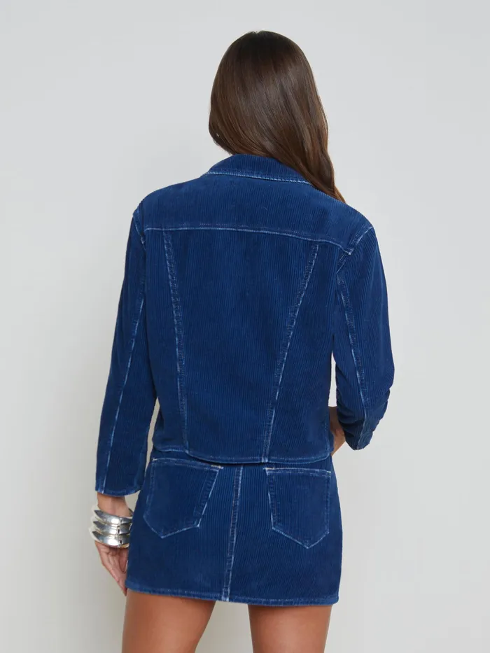 Women L039Agence Blazers and Jackets New Nelly Corduroy Jacket Lapis Blue Women L039Agence Blazers and Jackets New Nelly Corduroy Jacket Lapis Blue