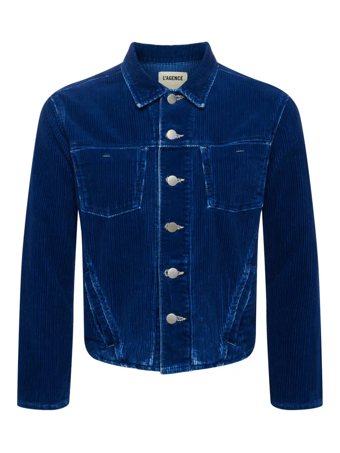 Women L039Agence Blazers and Jackets New Nelly Corduroy Jacket Lapis Blue Women L039Agence Blazers and Jackets New Nelly Corduroy Jacket Lapis Blue