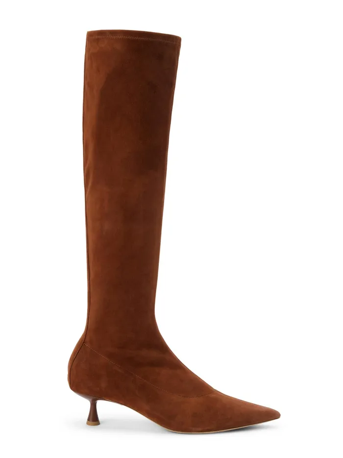 Women L039Agence Boots and Booties New Emilie Suede Kitten Heel Boot Buckskin Suede Women L039Agence Boots and Booties New Emilie Suede Kitten Heel Boot Buckskin Suede