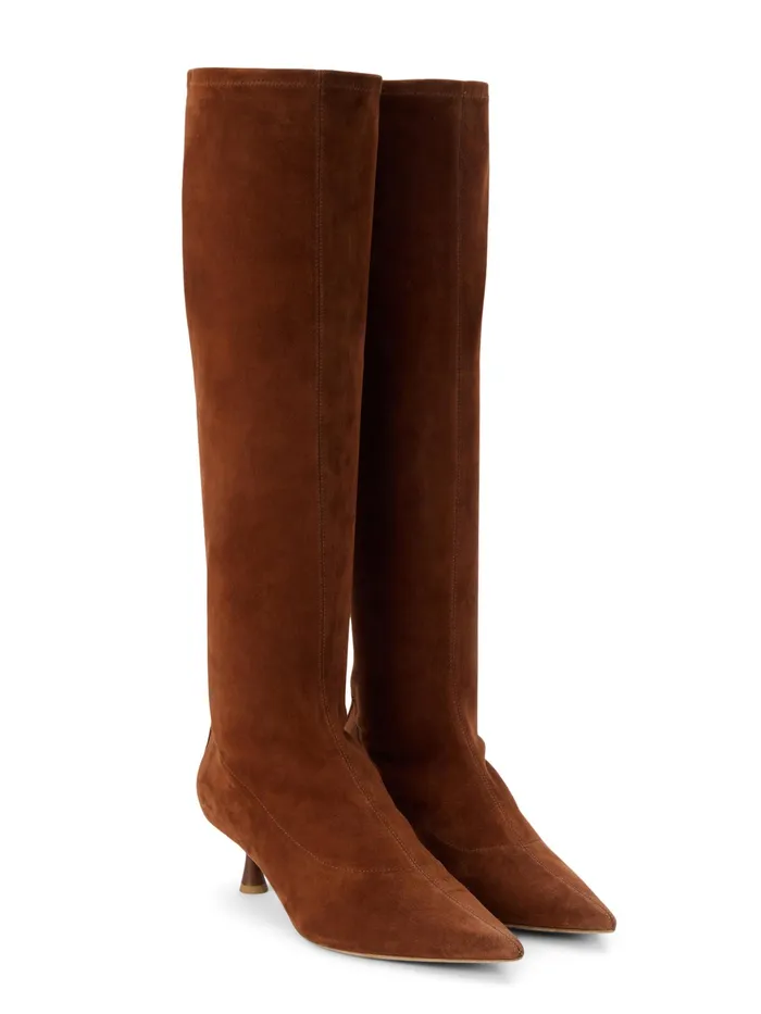 Women L039Agence Boots and Booties New Emilie Suede Kitten Heel Boot Buckskin Suede Women L039Agence Boots and Booties New Emilie Suede Kitten Heel Boot Buckskin Suede