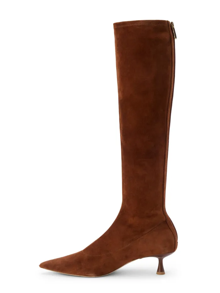 Women L039Agence Boots and Booties New Emilie Suede Kitten Heel Boot Buckskin Suede Women L039Agence Boots and Booties New Emilie Suede Kitten Heel Boot Buckskin Suede