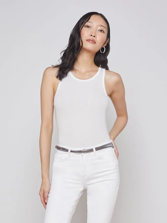 Women L039Agence Camisoles and Tanks Nia Ribbed Tank White