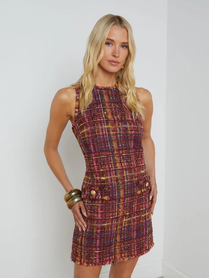 Women L039Agence Dresses and Jumpsuits Florian Tweed Shift Dress Redpink Multi Tweed Women L039Agence Dresses and Jumpsuits Florian Tweed Shift Dress Redpink Multi Tweed