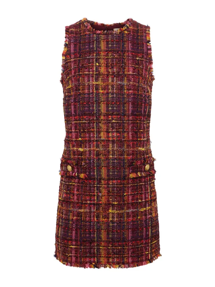 Women L039Agence Dresses and Jumpsuits Florian Tweed Shift Dress Redpink Multi Tweed Women L039Agence Dresses and Jumpsuits Florian Tweed Shift Dress Redpink Multi Tweed