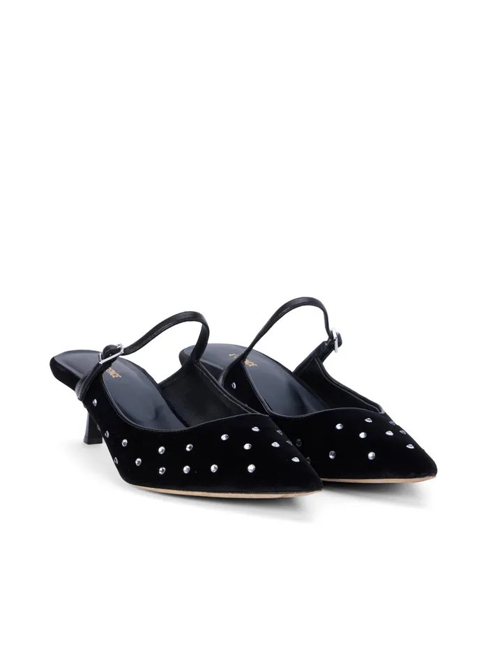 Women L039Agence Heels Edith Velvet Mule Blackvelvet Blue Women L039Agence Heels Edith Velvet Mule Blackvelvet Blue