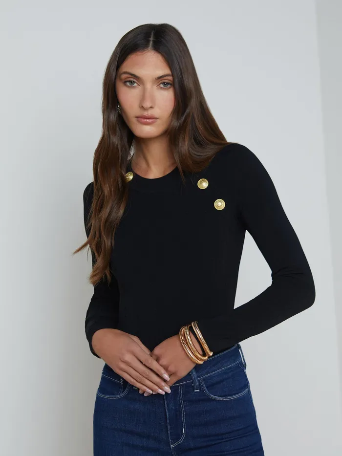 Women L039Agence Knitwear Gretchen Pullover Blackgold