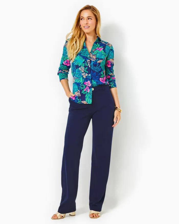 Women Lilly Pulitzer Bottoms 32034 Lyndie Pant True Navy Women Lilly Pulitzer Bottoms 32034 Lyndie Pant True Navy