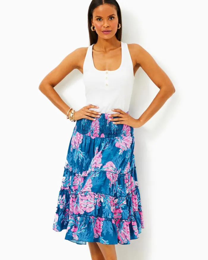 Women Lilly Pulitzer Bottoms Deavan Midi Skirt Multi For The Fans Women Lilly Pulitzer Bottoms Deavan Midi Skirt Multi For The Fans