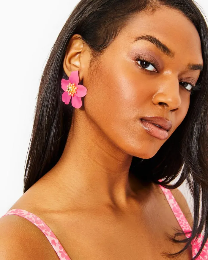 Women Lilly Pulitzer Jewelry Oversized Orchid Earrings Roxie Pink Women Lilly Pulitzer Jewelry Oversized Orchid Earrings Roxie Pink