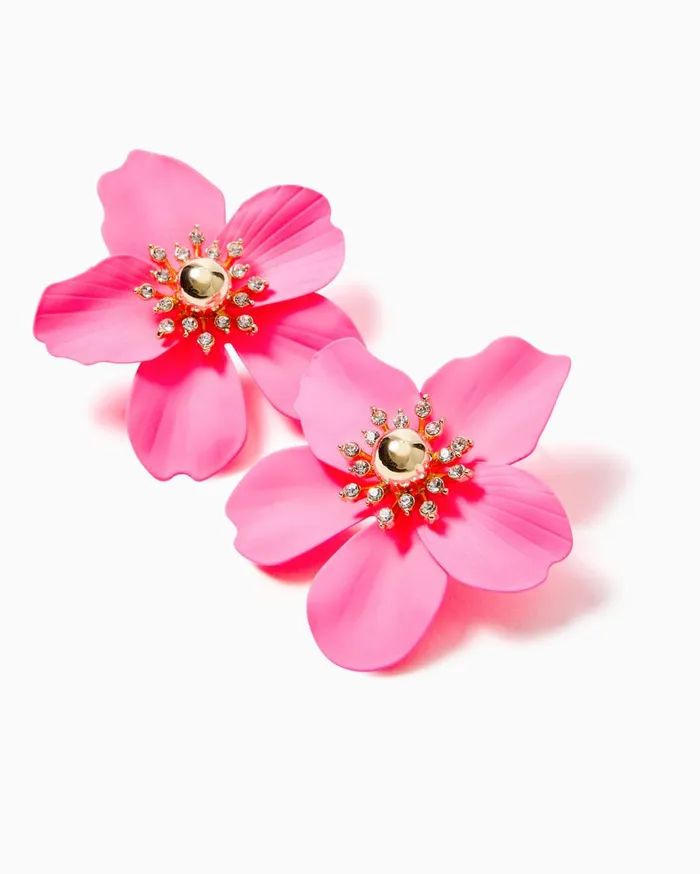 Women Lilly Pulitzer Jewelry Oversized Orchid Earrings Roxie Pink Women Lilly Pulitzer Jewelry Oversized Orchid Earrings Roxie Pink