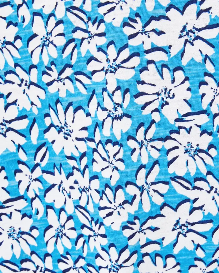 Women Lilly Pulitzer Tops Etta VNeck Cotton Top Lunar Blue Palm Beach Petals Women Lilly Pulitzer Tops Etta VNeck Cotton Top Lunar Blue Palm Beach Petals