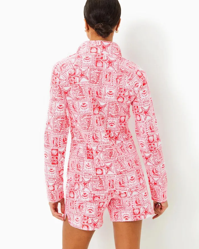 Women Lilly Pulitzer Tops UPF 50 Skipper Popover Multi Grove Garden