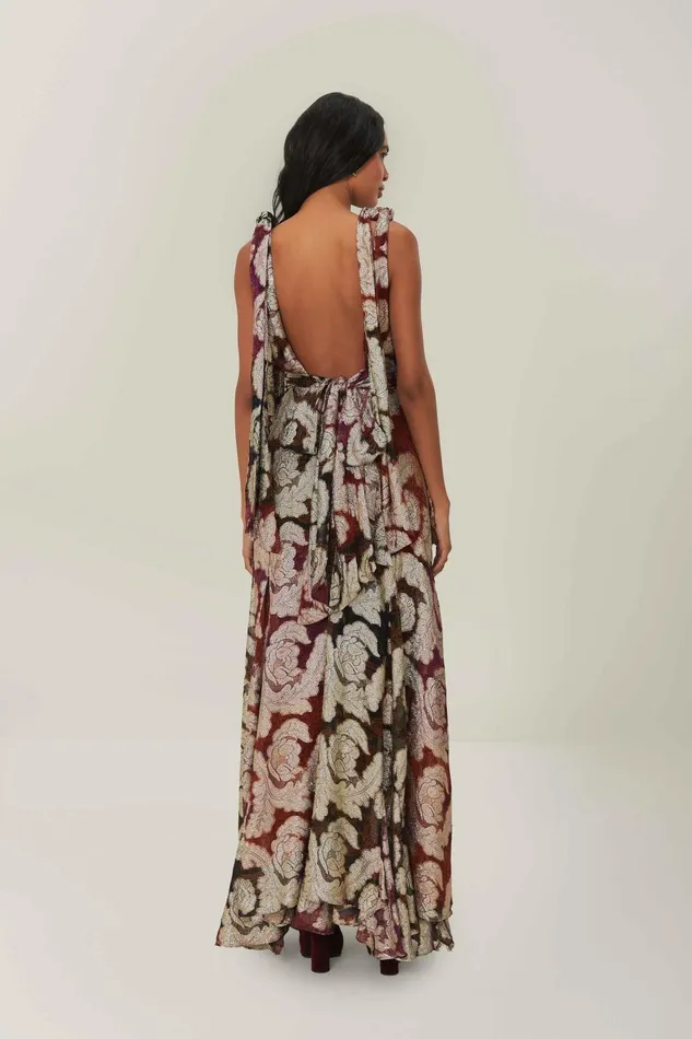 Women Maxi Dresses Farm Rio Jacquard Lurex Sleeveless Maxi Dress