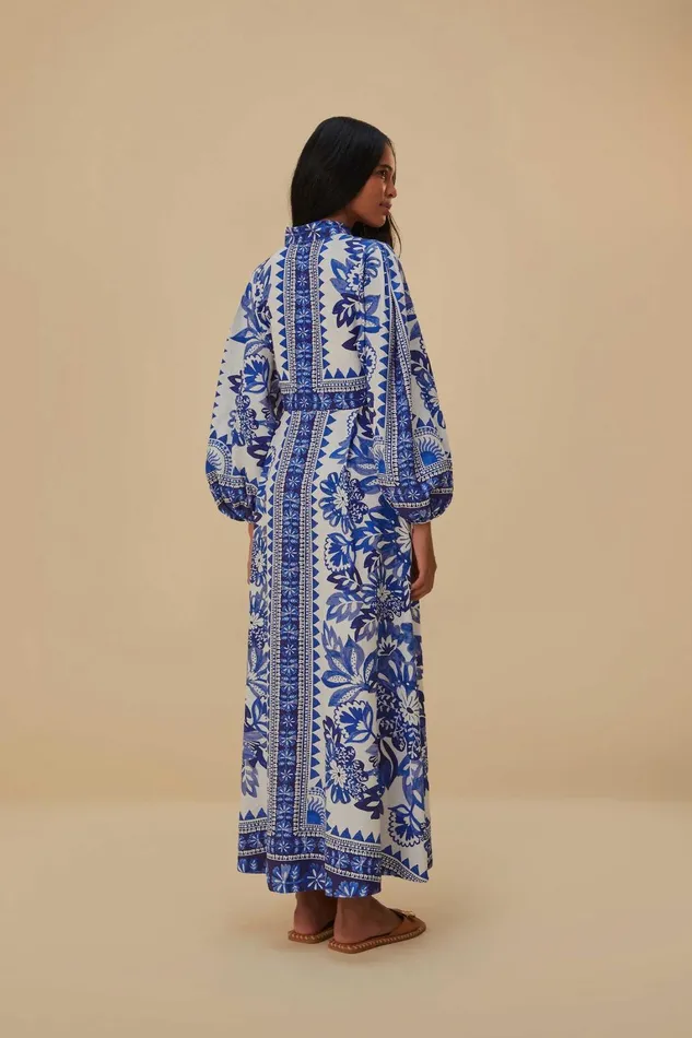 Women Maxi Dresses Farm Rio OffWhite Flora Tapestry Lenzing Ecovero Euroflax Maxi Dress