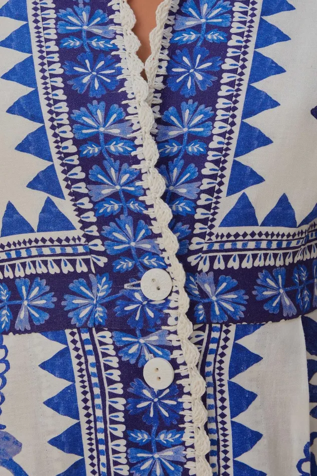 Women Maxi Dresses Farm Rio OffWhite Flora Tapestry Lenzing Ecovero Euroflax Maxi Dress